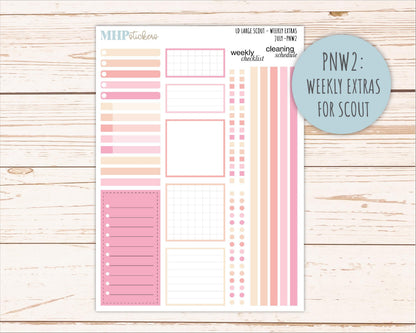 JULY Neutral Color Stickers for the Large Scout & Claire Laurel Denise Planners || PTN26