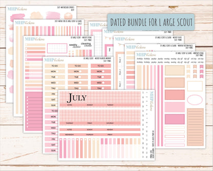 JULY Neutral Color Stickers for the Large Scout & Claire Laurel Denise Planners || PTN26