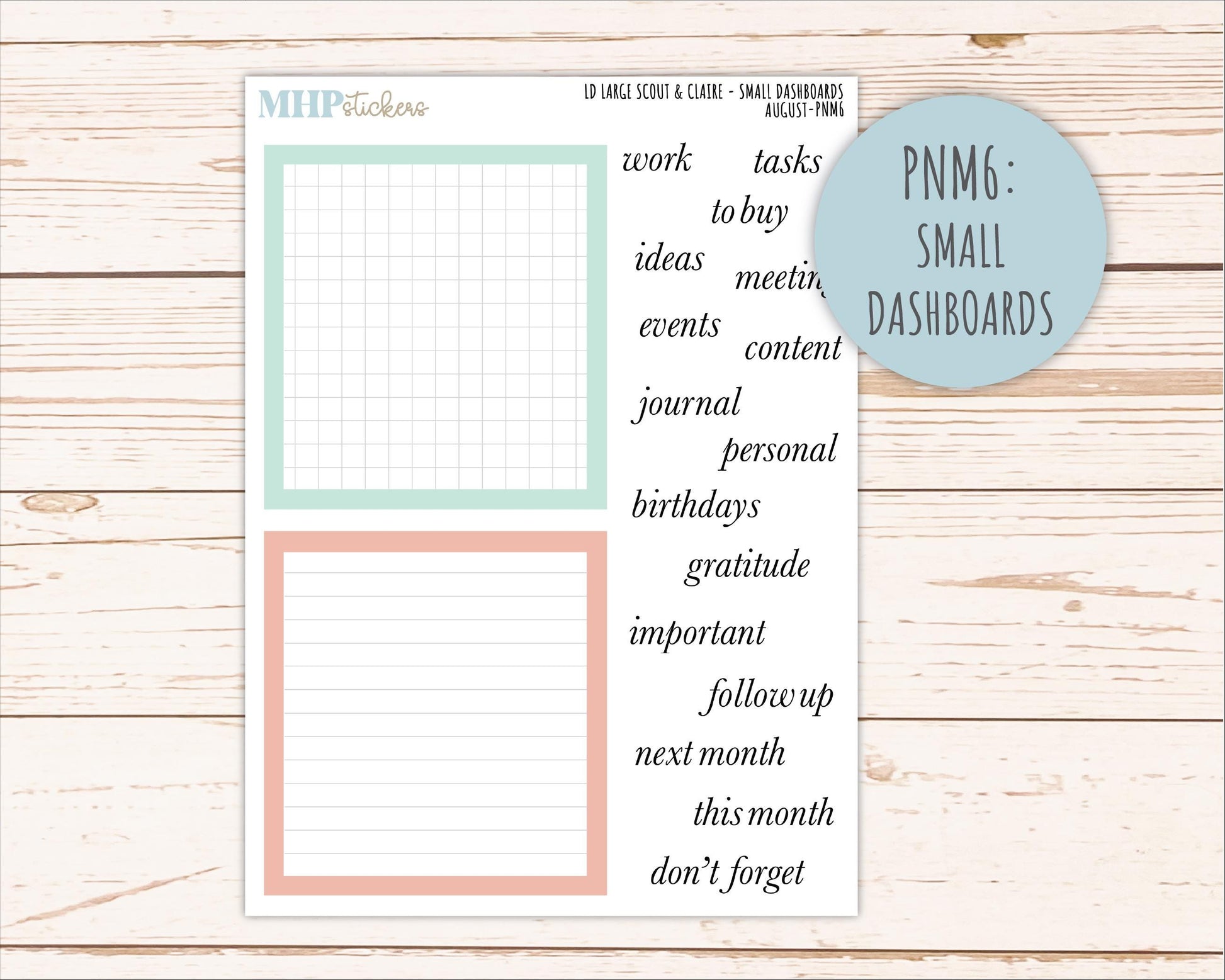 AUGUST Neutral Color Stickers for the Large Scout & Claire Laurel Denise Planners || PTN26