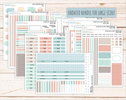 AUGUST Neutral Color Stickers for the Large Scout & Claire Laurel Denise Planners || PTN26
