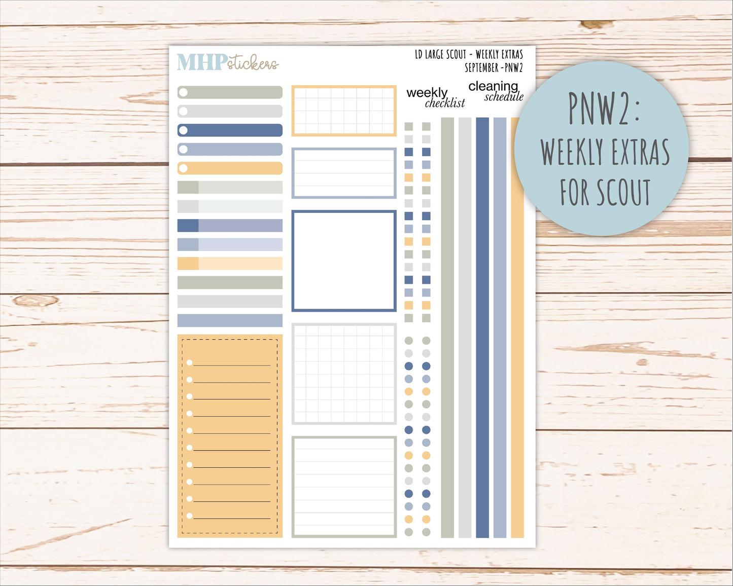 SEPTEMBER Neutral Color Stickers for the Large Scout & Claire Laurel Denise Planners || PTN26