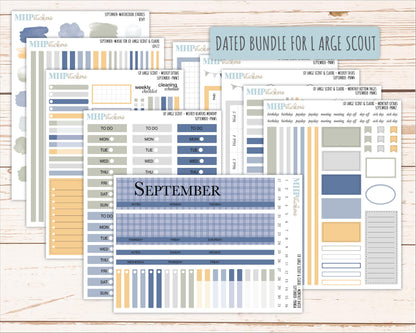 SEPTEMBER Neutral Color Stickers for the Large Scout & Claire Laurel Denise Planners || PTN26