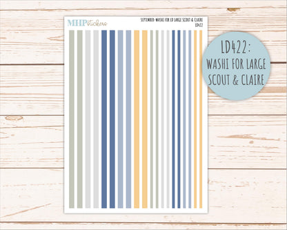 SEPTEMBER Neutral Color Stickers for the Large Scout & Claire Laurel Denise Planners || PTN26