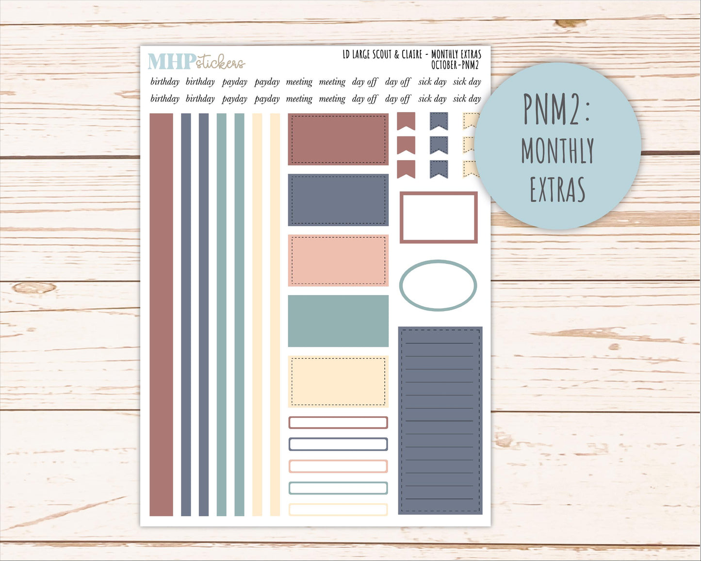 OCTOBER Neutral Color Stickers for the Large Scout & Claire Laurel Denise Planners || PTN26