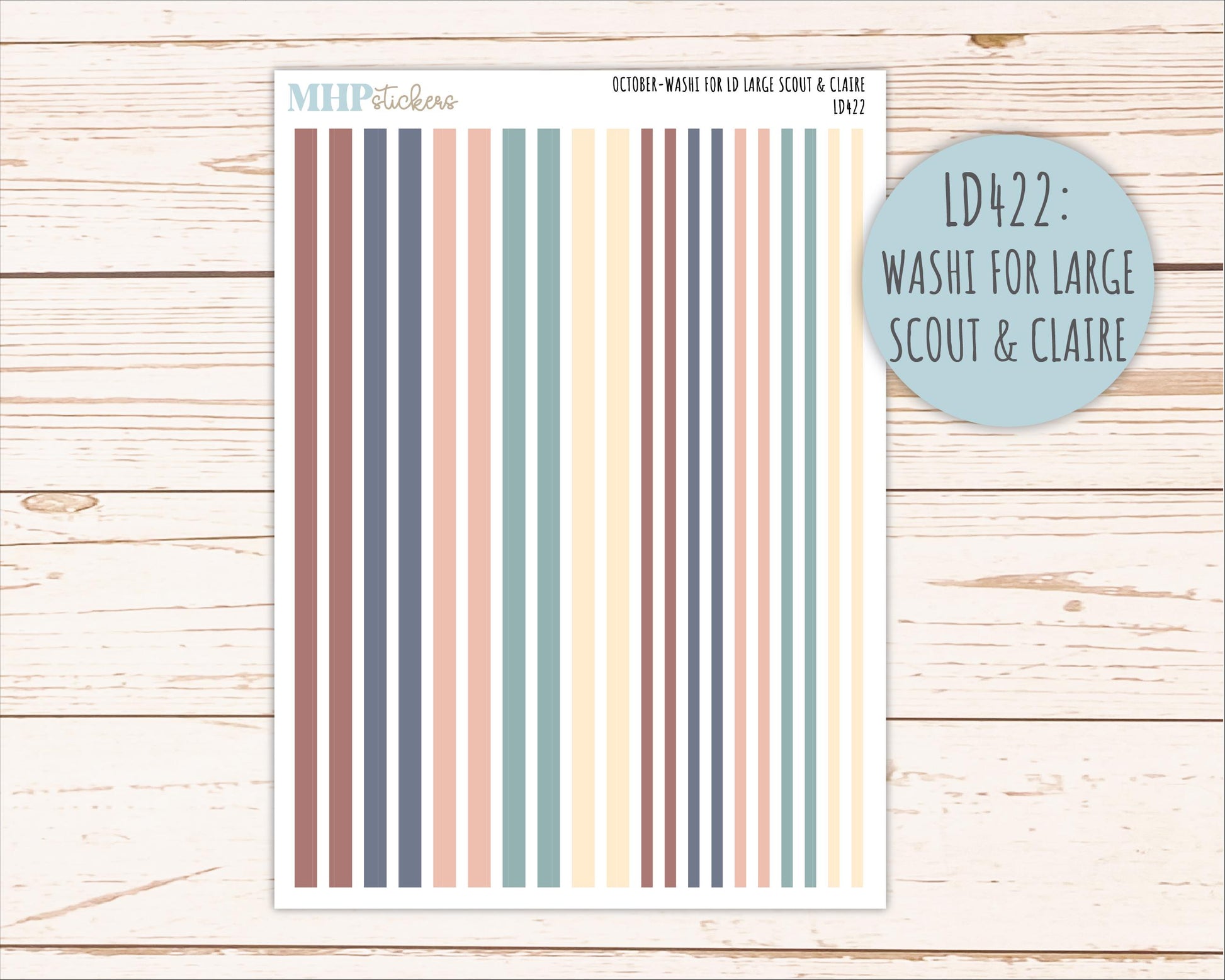 OCTOBER Neutral Color Stickers for the Large Scout & Claire Laurel Denise Planners || PTN26
