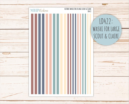 OCTOBER Neutral Color Stickers for the Large Scout & Claire Laurel Denise Planners || PTN26