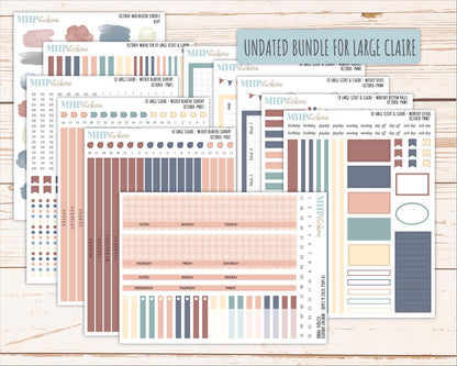 OCTOBER Neutral Color Stickers for the Large Scout & Claire Laurel Denise Planners || PTN26