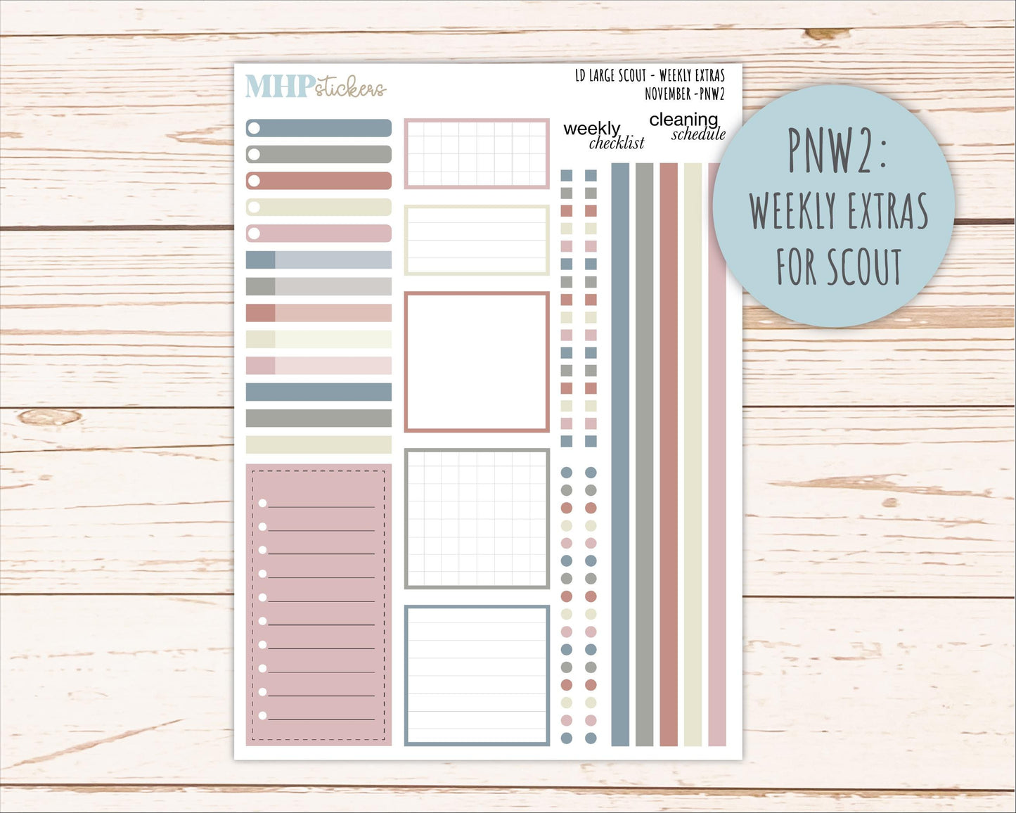 NOVEMBER Neutral Color Stickers for the Large Scout & Claire Laurel Denise Planners || PTN26