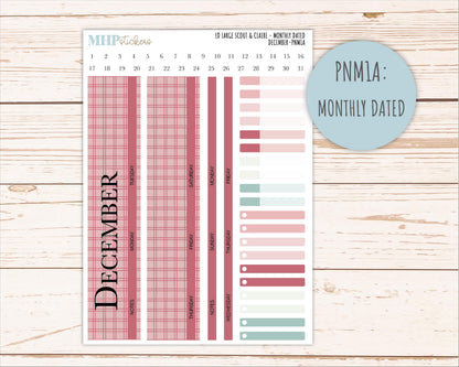 DECEMBER Neutral Color Stickers for the Large Scout & Claire Laurel Denise Planners || PTN26
