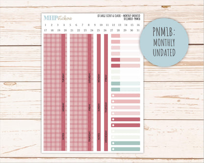DECEMBER Neutral Color Stickers for the Large Scout & Claire Laurel Denise Planners || PTN26
