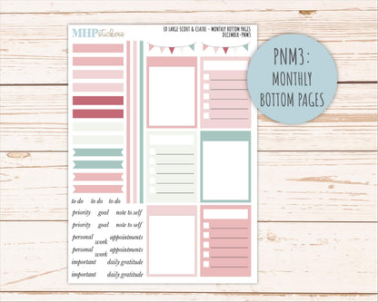 DECEMBER Neutral Color Stickers for the Large Scout & Claire Laurel Denise Planners || PTN26
