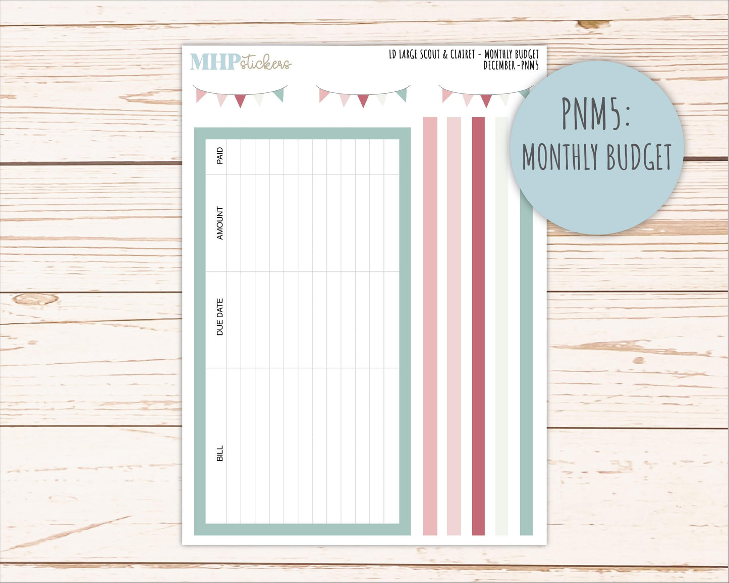 DECEMBER Neutral Color Stickers for the Large Scout & Claire Laurel Denise Planners || PTN26