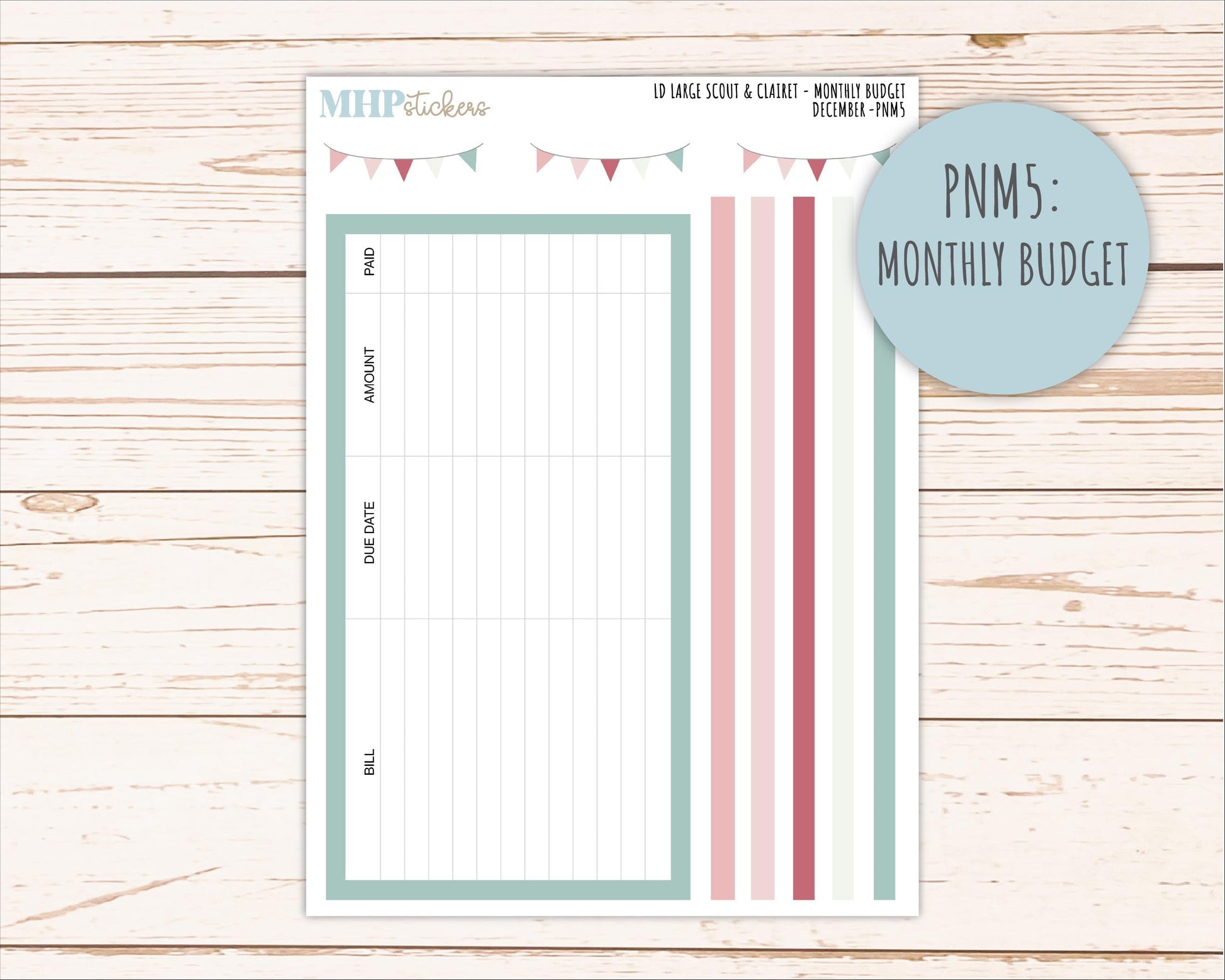 DECEMBER Neutral Color Stickers for the Large Scout & Claire Laurel Denise Planners || PTN26