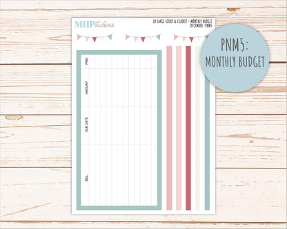 DECEMBER Neutral Color Stickers for the Large Scout & Claire Laurel Denise Planners || PTN26
