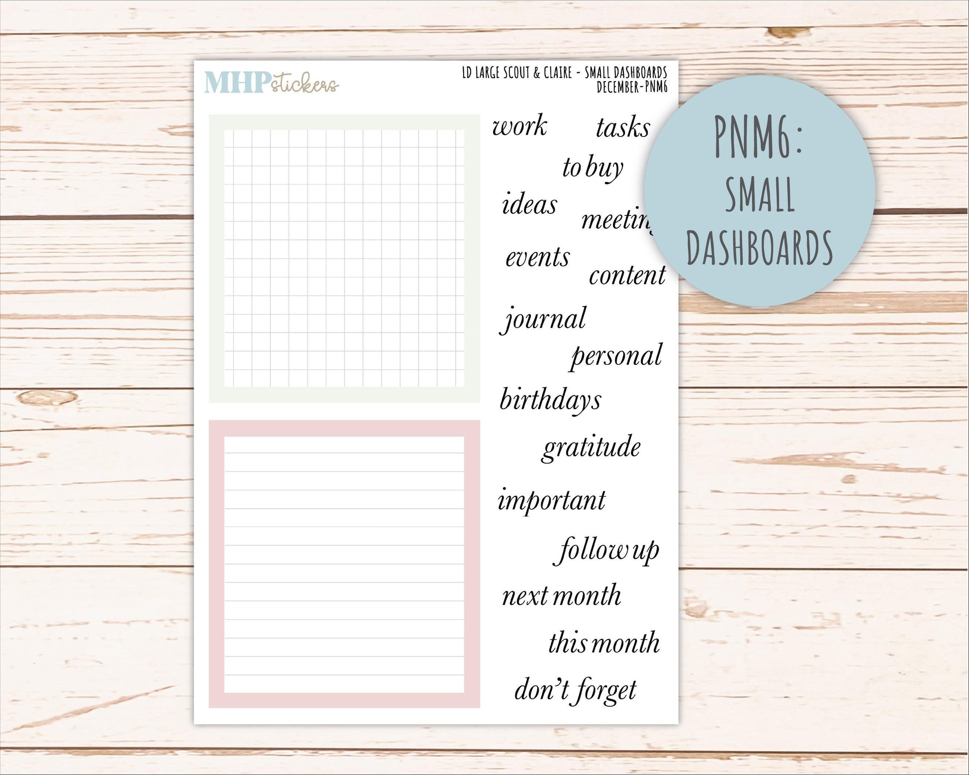 DECEMBER Neutral Color Stickers for the Large Scout & Claire Laurel Denise Planners || PTN26