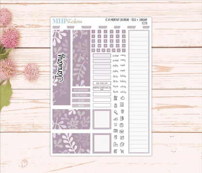 Monthly Headers for A5 Erin Condren Planners. TOILE Color Way || EC218