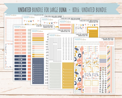 JULY 2026 Stickers for the Large Scout, Large Claire and Large Luna Laurel Denise Planners "Bloom with Grace" || PT