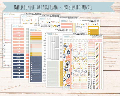 JULY 2026 Stickers for the Large Scout, Large Claire and Large Luna Laurel Denise Planners "Bloom with Grace" || PT