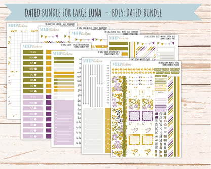 JUNE 2026 Stickers for the Large Scout, Large Claire, and Large Luna Laurel Denise Planners "Summer Flowers" || PT