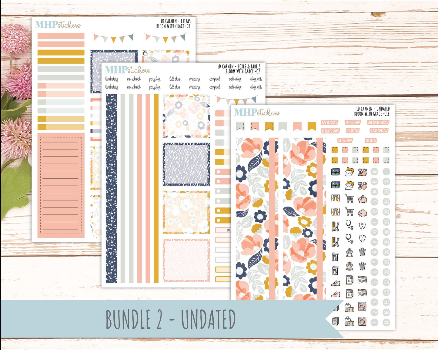 JULY 2026 Stickers for The Carmen Laurel Denise Planner "Bloom with Grace" || C