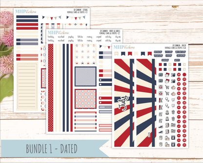 JULY 2026 Stickers for The Carmen Laurel Denise Planner "Vintage Stars & Stripes" || C
