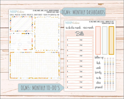 JULY 2026 Stickers for Large Nancy, Anne, & Billie Planners. Laurel Denise Planners. "Bloom with Grace" || OG