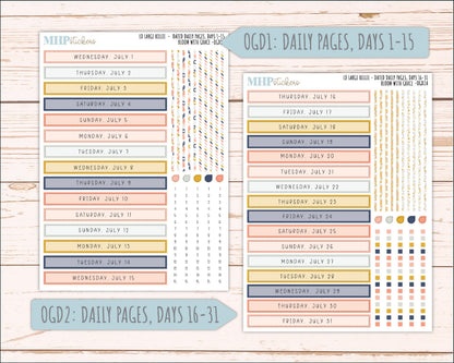 JULY 2026 Stickers for Large Nancy, Anne, & Billie Planners. Laurel Denise Planners. "Bloom with Grace" || OG