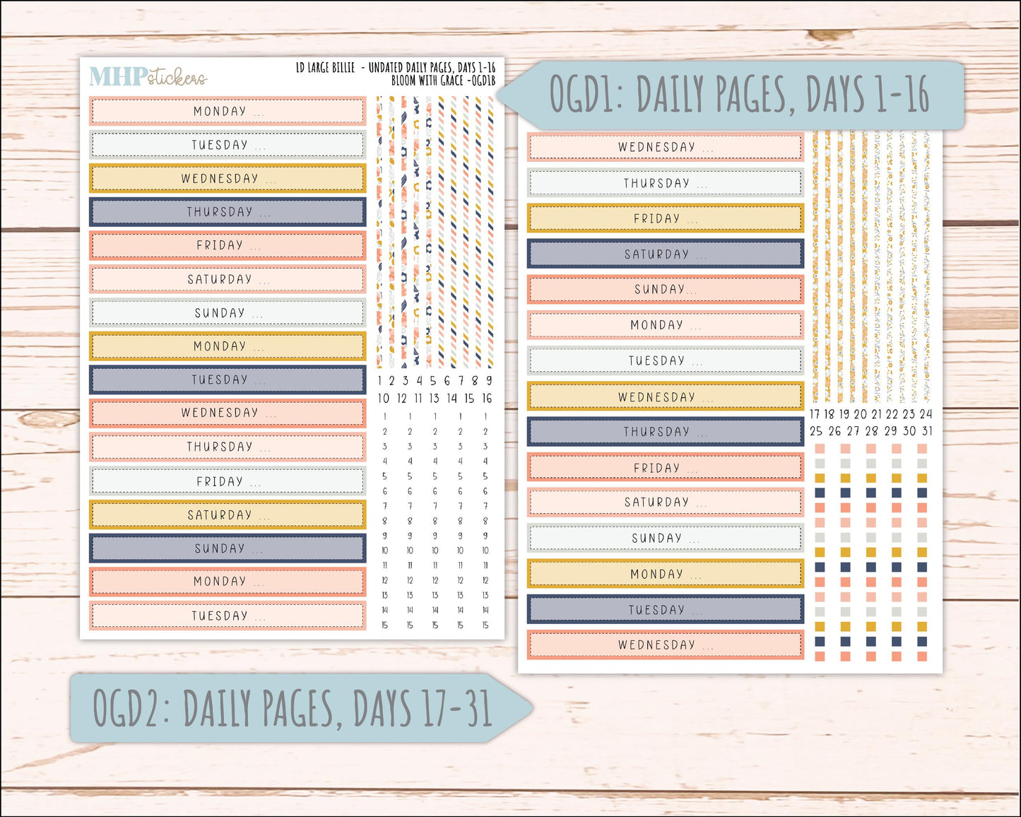 JULY 2026 Stickers for Large Nancy, Anne, & Billie Planners. Laurel Denise Planners. "Bloom with Grace" || OG