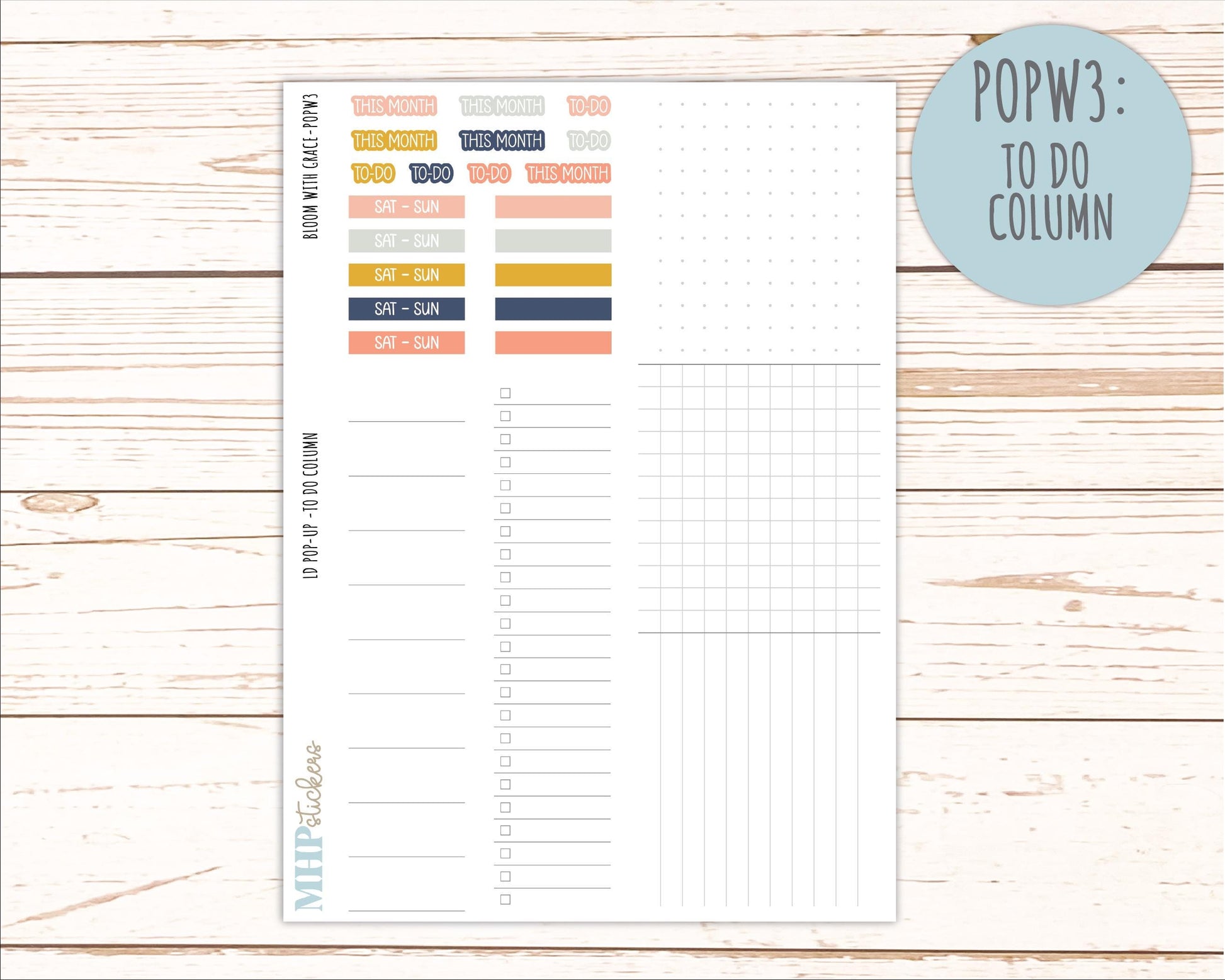 JULY 2026 Stickers for The Jo, Laurel Denise Planner "Bloom with Grace" || POP