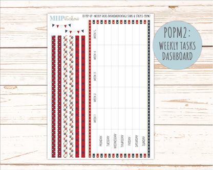 JULY 2026 Stickers for The Jo, Laurel Denise Planner "Vintage Stars & Stripes" || POP