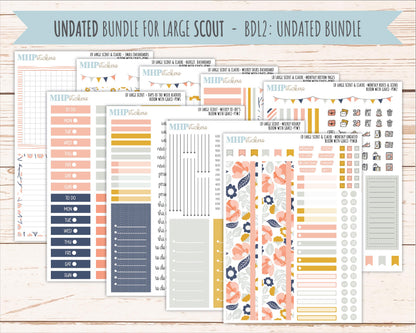 JULY 2026 Stickers for the Large Scout, Large Claire and Large Luna Laurel Denise Planners "Bloom with Grace" || PT