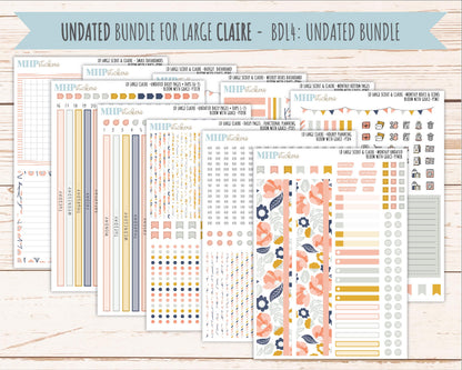 JULY 2026 Stickers for the Large Scout, Large Claire and Large Luna Laurel Denise Planners "Bloom with Grace" || PT