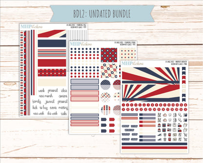 JULY 2026 Stickers for the Large Rose Laurel Denise Planner. "Vintage Stars & Stripes" || PP