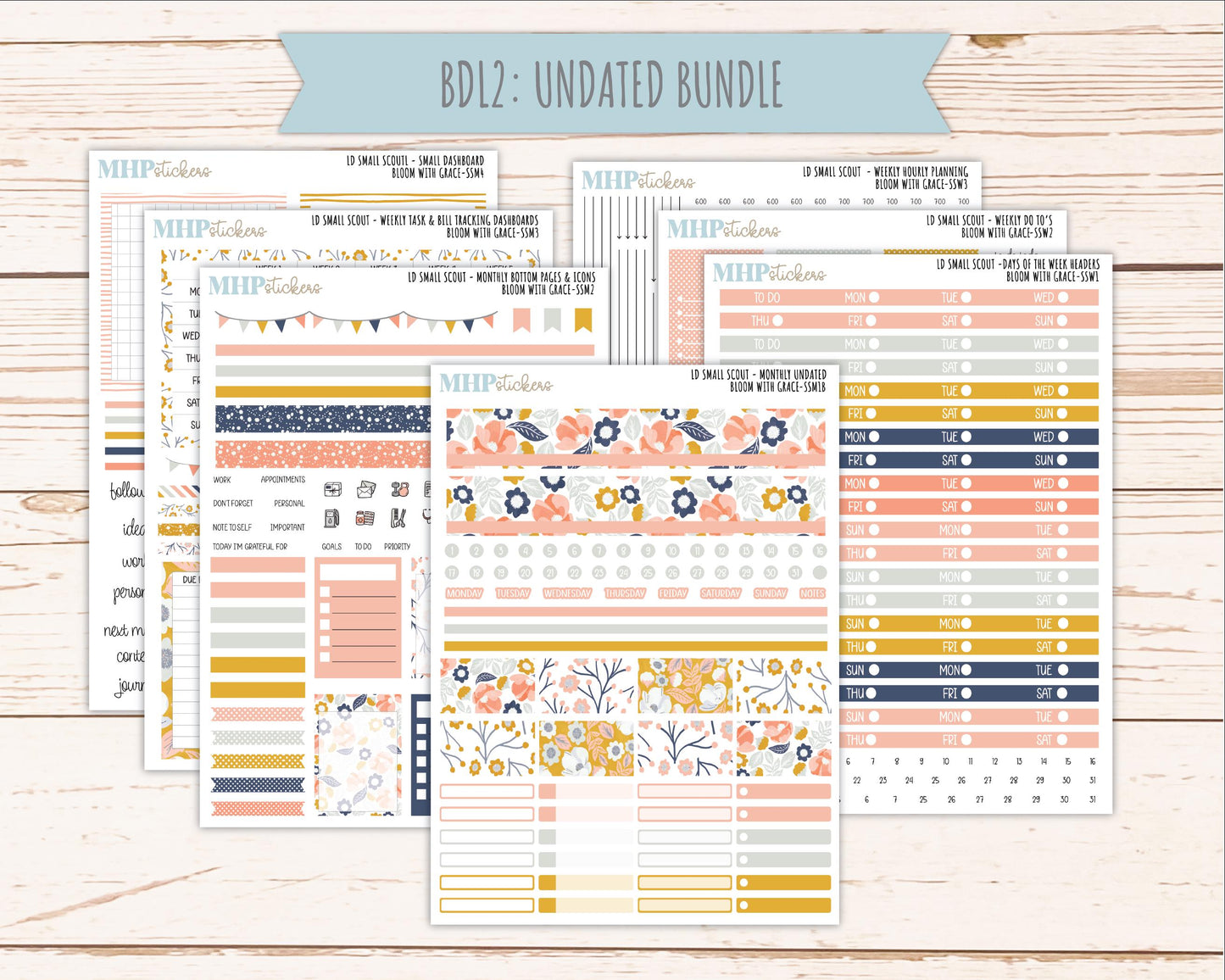 JULY 2026 Stickers for the Small Scout Planner. For Laurel Denise Planners. "Bloom with Grace" ||SS