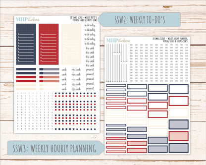 JULY 2026 Stickers for the Small Scout Planner. For Laurel Denise Planners. "Vintage Stars & Stripes" ||SS