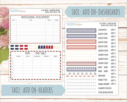 JULY Stickers for The Valerie Laurel Denise Planner "Vintage Stars & Stripes" || TC