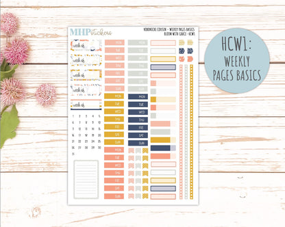 JULY 2026 Stickers for Hobonichi Cousin. A5 Planners "Bloom with Grace" || HC