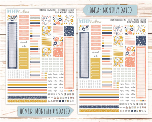 JULY 2026 Stickers for Hobonichi Techo Original. A6 Planners "Bloom with Grace" || HO
