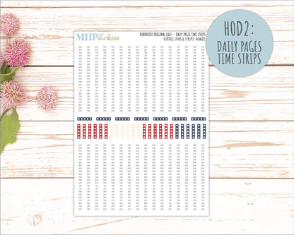 JULY 2026 Stickers for Hobonichi Techo Original. A6 Planners "Vintage Stars & Stripes" || HO