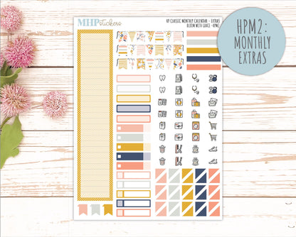 JULY Stickers for Happy Planner Classic Vertical Layout. 2026 Collection. "Bloom with Grace" || HPV