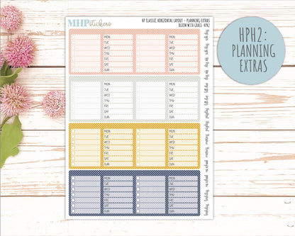 JULY Stickers for Happy Planner Classic Horizontal Layout. 2026 Collection. "Bloom with Grace" || HPH