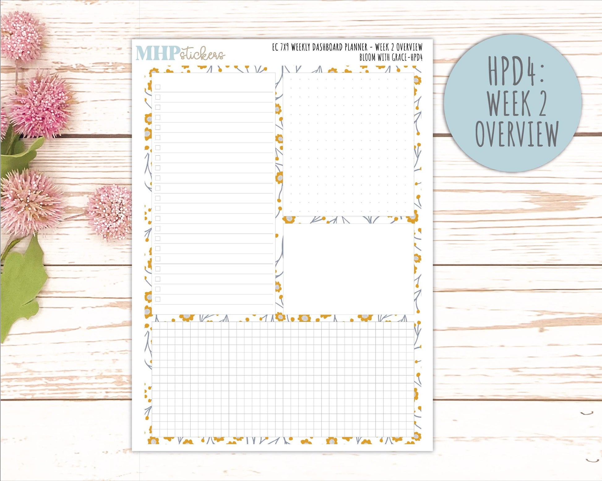 JULY Stickers for Happy Planner Classic Dashboard Layout. 2026 Collection. "Bloom with Grace" || HPD