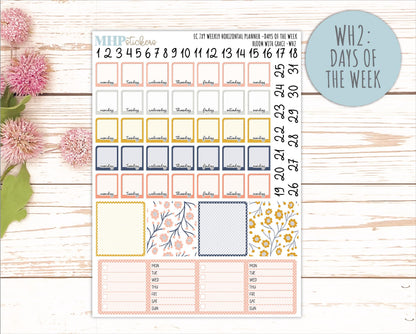 JULY Weekly Horizontal Planning Kit for 7x9 Erin Condren Planners. 2026 Collection "Blomom with Grace" || ECWH