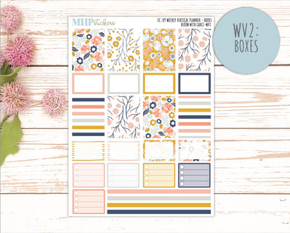 JULY Weekly Vertical Kits for 7x9 Erin Condren Planners. 2026 Collection "Bloom with Grace" || ECWV