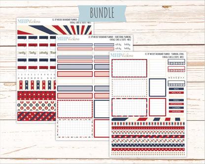JULY Weekly Dashboard Kit for 7x9 Erin Condren Planners. 2026 Collection "Vintage Stars & Stripes" || ECWDS