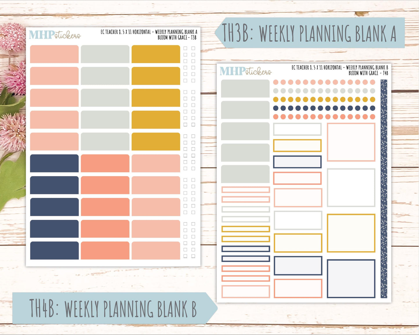 JULY Stickers for EC Teacher Lesson Planner - Horizontal Layout. 2026 Collection "Bloom with Grace" || ECTH
