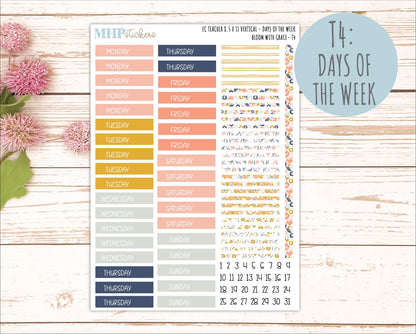 JULY Stickers for EC Teacher Lesson Planner - Vertical Layout. 2026 Collection "Bloom with Grace" || ECTV