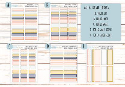 Basic Labels & Habit Trackers. ADD-Ons for Monthly Kits "Bloom with Grace" || AOBL