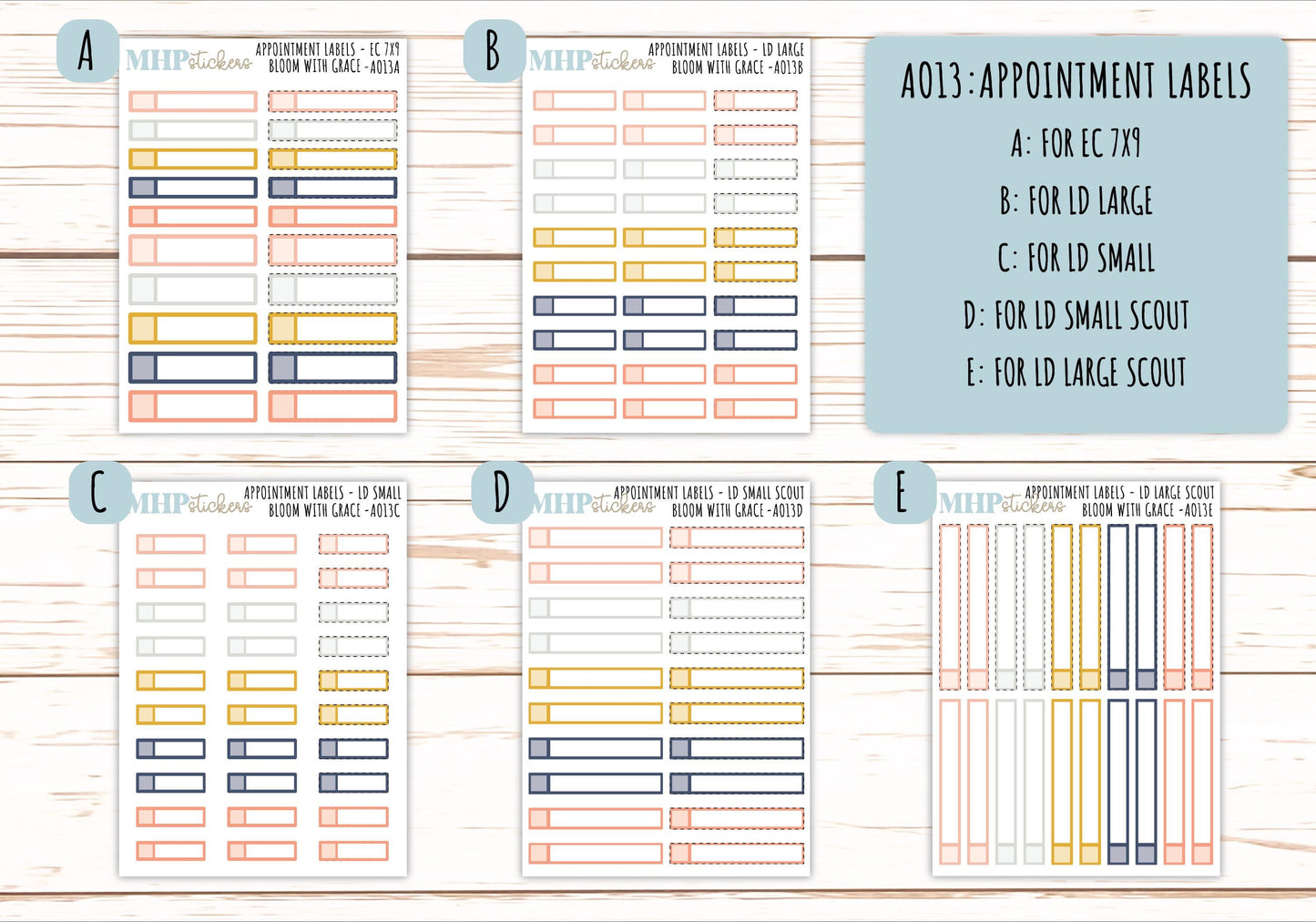 Basic Labels & Habit Trackers. ADD-Ons for Monthly Kits "Bloom with Grace" || AOBL