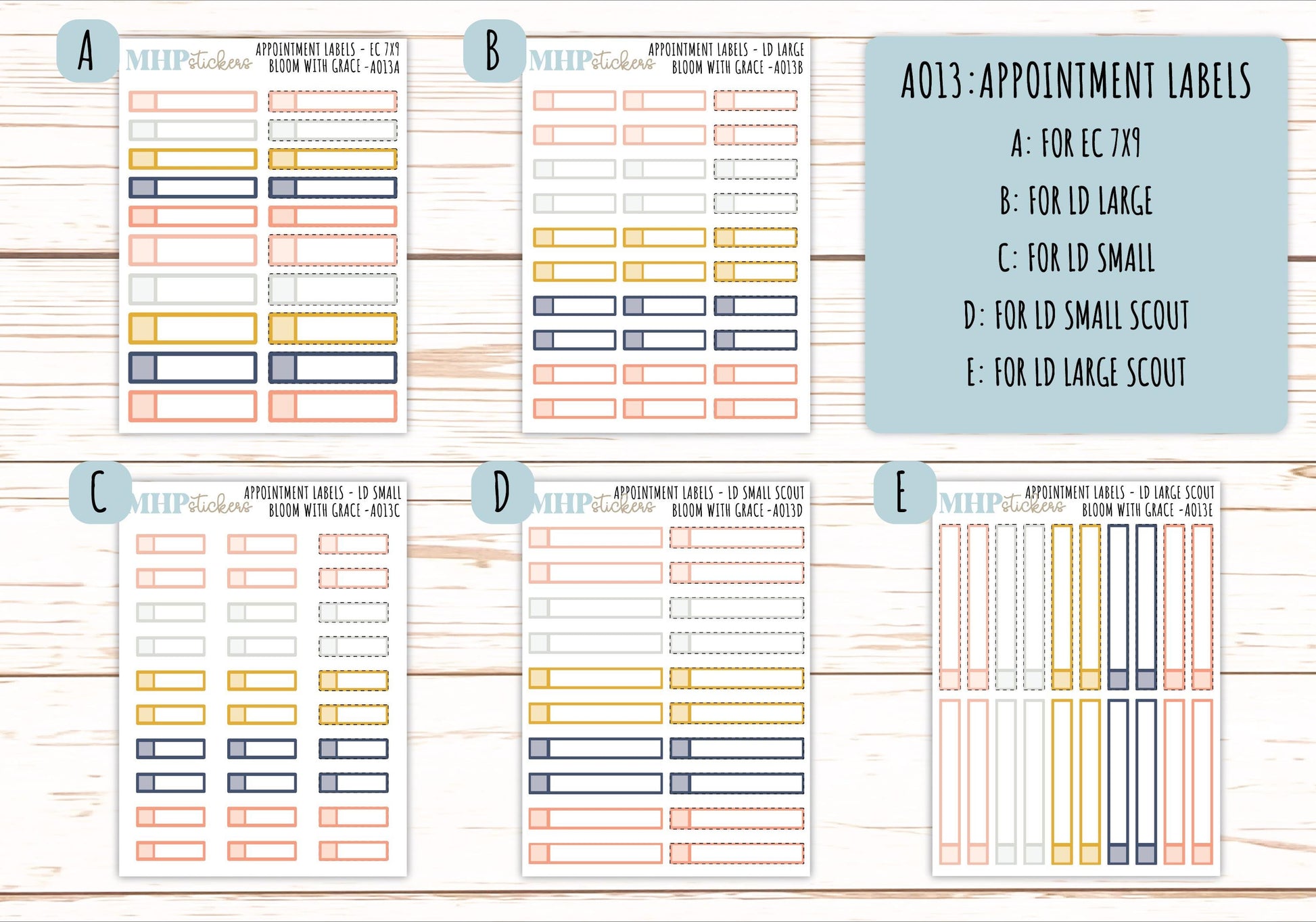 Basic Labels & Habit Trackers. ADD-Ons for Monthly Kits "Bloom with Grace" || AOBL